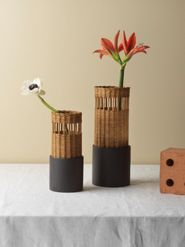 SAVARIN LARGE - Woven wicker vase by Mila Maurizi - view 3